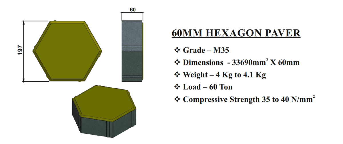 60MM HEXAGON PAVER