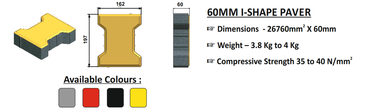 60MM I-SHAPE PAVER