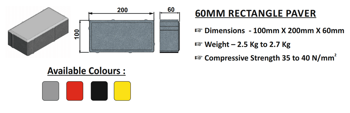 60MM RECTANGLE PAVER