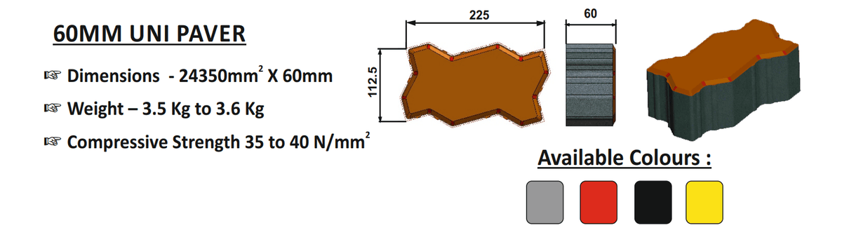 60MM UNI PAVER