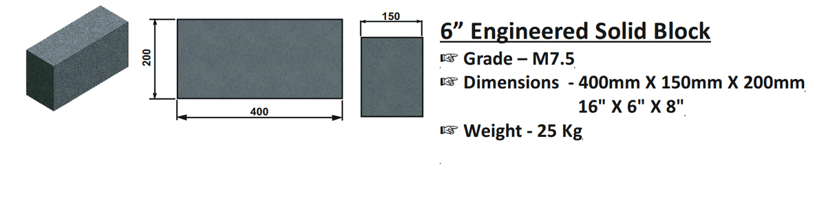 6" ENGINEERED SOLID BLOCK