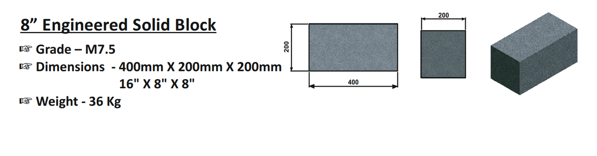 8" ENGINEERED SOLID BLOCK